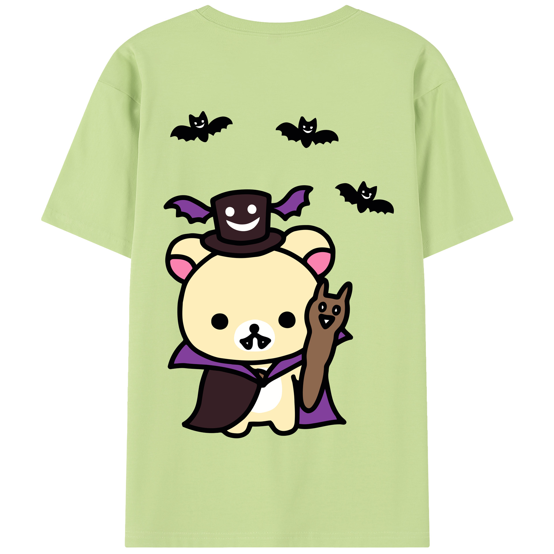 （画像用） リラックマ リラックマ キイロイトリ Rilakkuma Korilakkuma Kiiroitori 綿100％半袖Tシャツ（背面プリント）